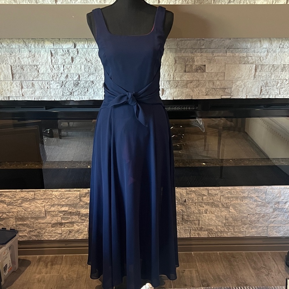 Vintage Scott McClintock Navy long Dress size 8